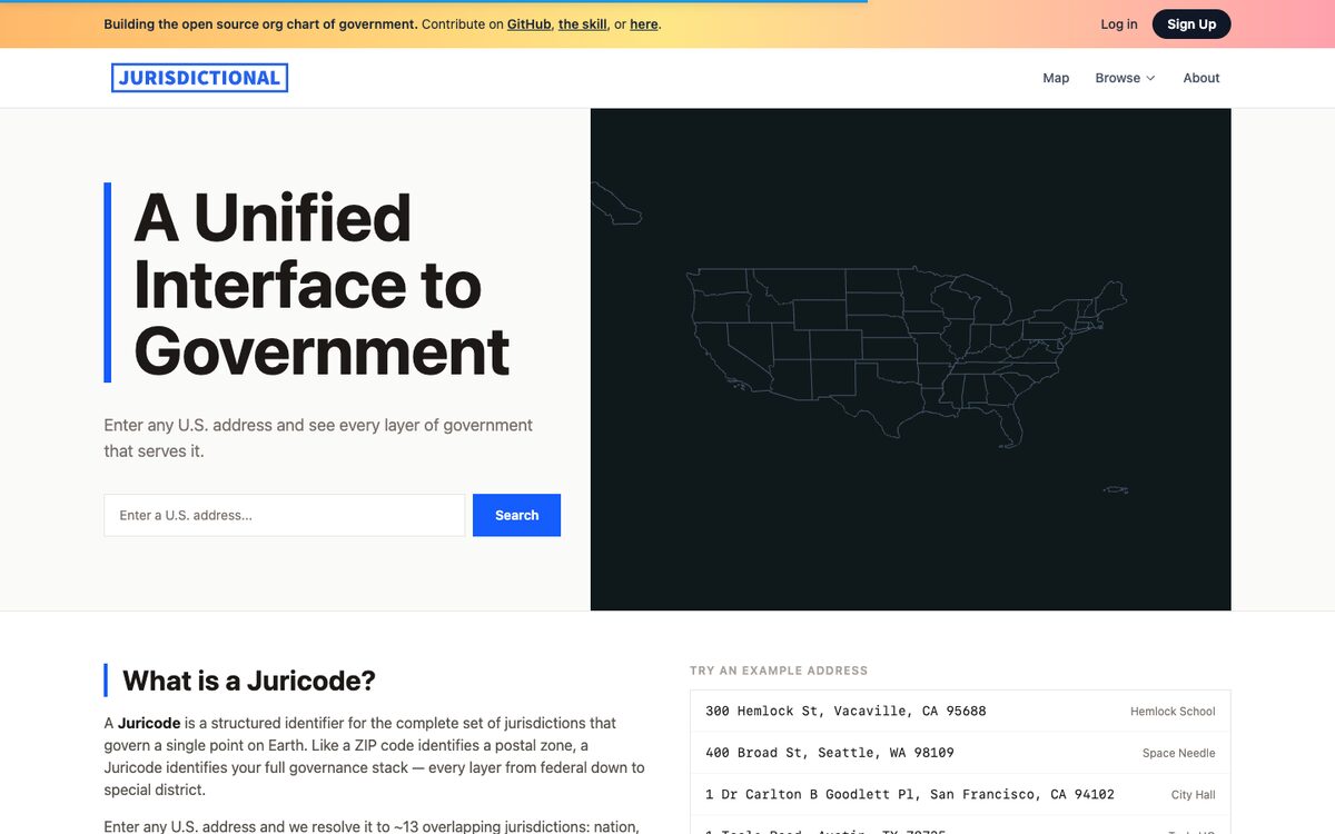 Screenshot of Jurisdictional